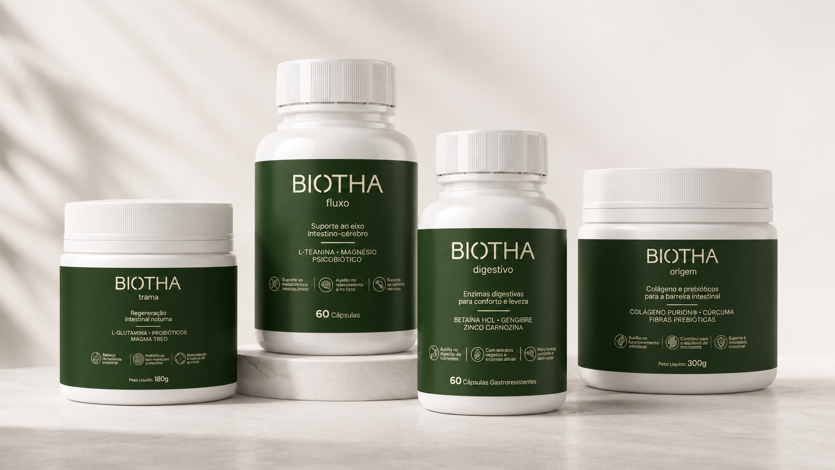 Kit BIOTHA Completo — Trama, Fluxo, Digestivo e Origem